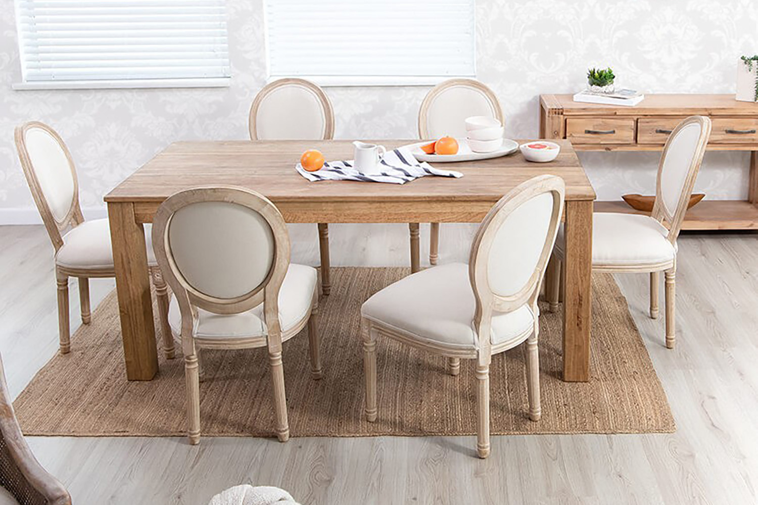 Sempre 6 Seater Dining Set with Dining Tab main image 1