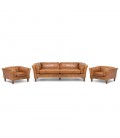Granger Leather Lounge Suite - Wax Crackle Ginger