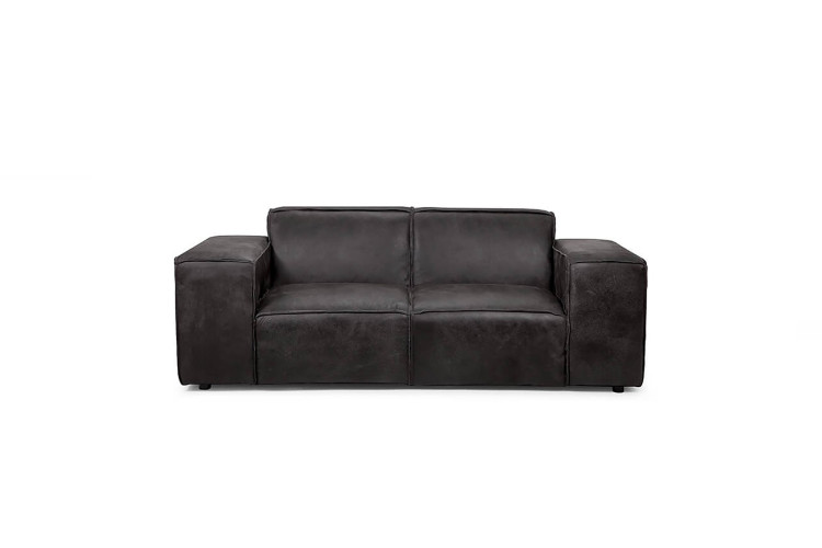 Jagger 2 Seater Leather Couch - Lead Leather Couches - 1