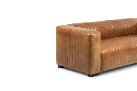 Rockefeller Leather Couch - Vintage Tan