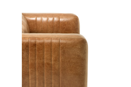 Rockefeller Leather Couch - Vintage Tan