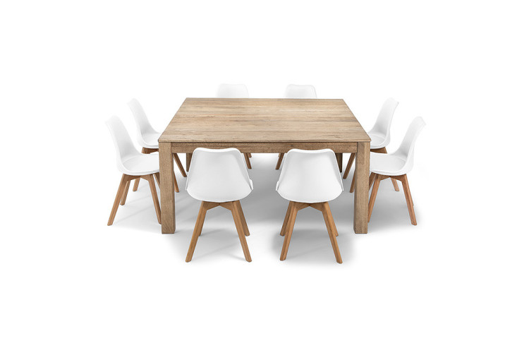 Montreal 1,6m Square | Atom Dining Set- White -