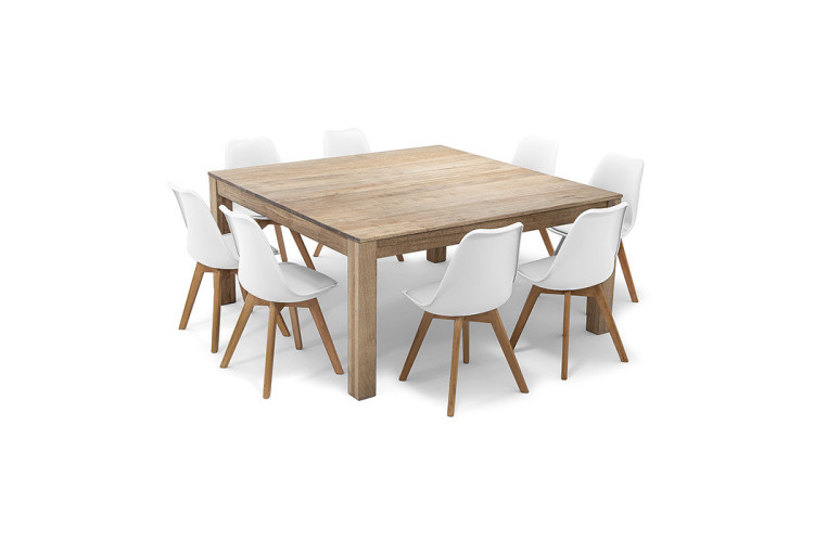 Montreal 1,6m Square | Atom Dining Set- White -