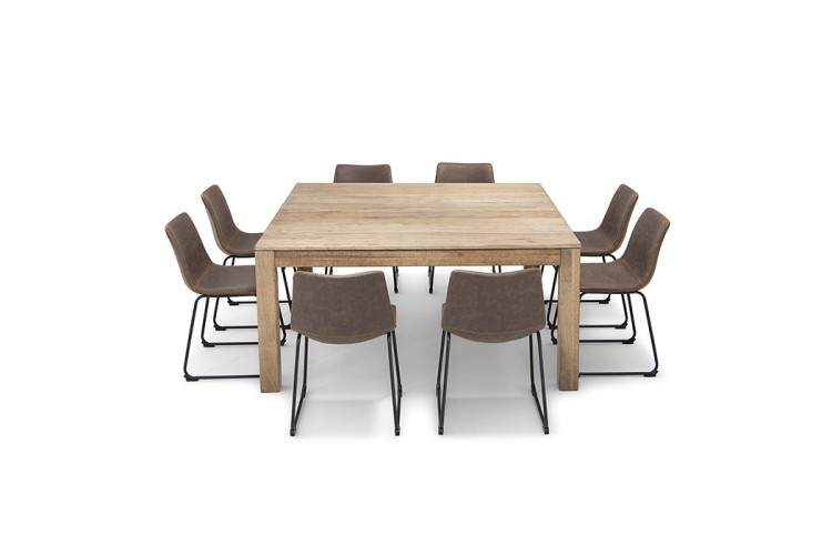 Montreal 1,6m Square | Halo Dining Set - Ginger -