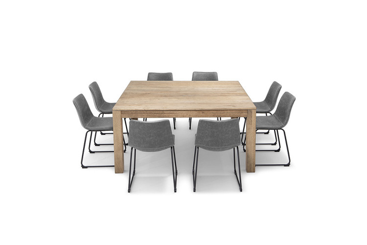 Montreal 1,6m Square | Halo Dining Set - Storm Grey -