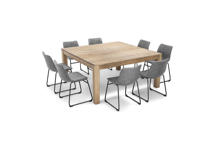 Montreal 1,6m Square | Halo Dining Set - Storm Grey -