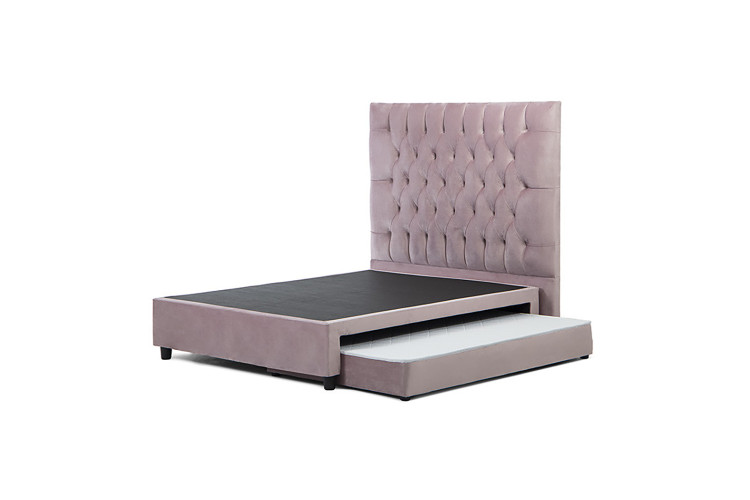 Skyler Dual Function Bed - Queen - Velvet Pink Queen Size Beds - 1