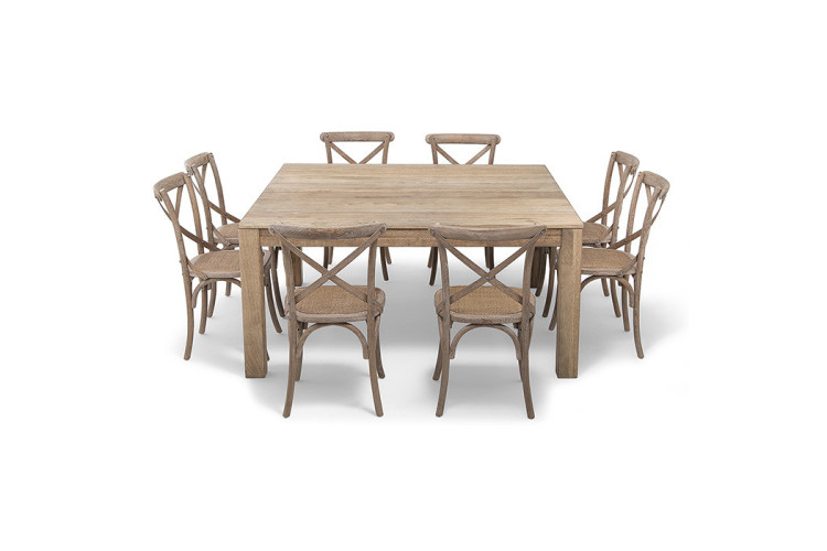 Montreal Square + Provance 8 Seater Dining Set 1,6m -