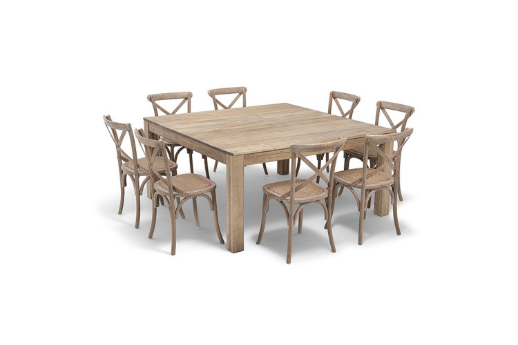 Montreal Square + Provance 8 Seater Dining Set 1,6m -
