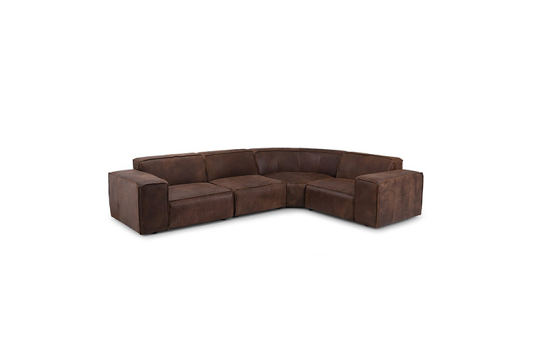 Jagger Leather Modular - Corner Couch Set - Zambezi Spice -