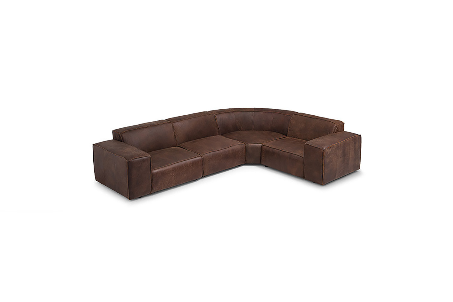 Jagger Leather Modular - Corner Couch Set - Spice | Cielo