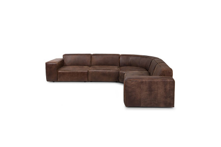 Jagger Leather Modular - Grand Corner Couch Set - Zambezi Spice -