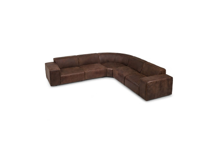 Jagger Leather Modular - Grand Corner Couch Set - Zambezi Spice -