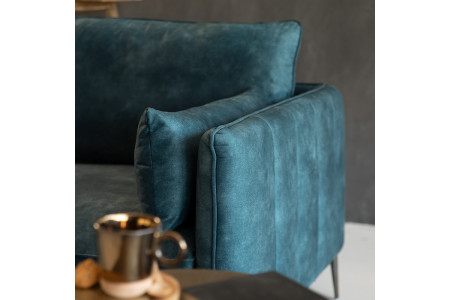 Emeline 3 Seater Couch - Textured Velvet Teal -