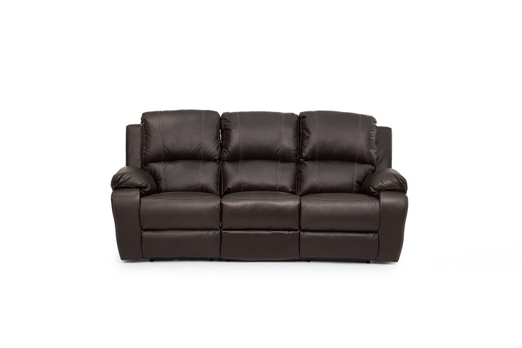 Charlton 3-Seater Leather Recliner - Brown Recliner Couches - 1