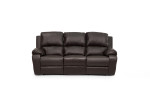 Oxford 3 Seater Leather Recliner - Brown -