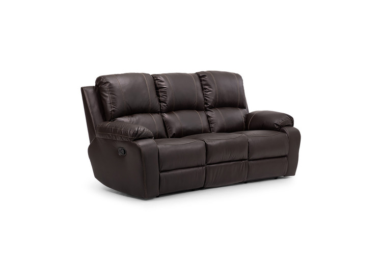 Charlton 3 Seater Leather Recliner - Brown