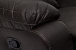 Oxford 3 Seater Leather Recliner - Brown -