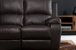 Oxford 3 Seater Leather Recliner - Brown -
