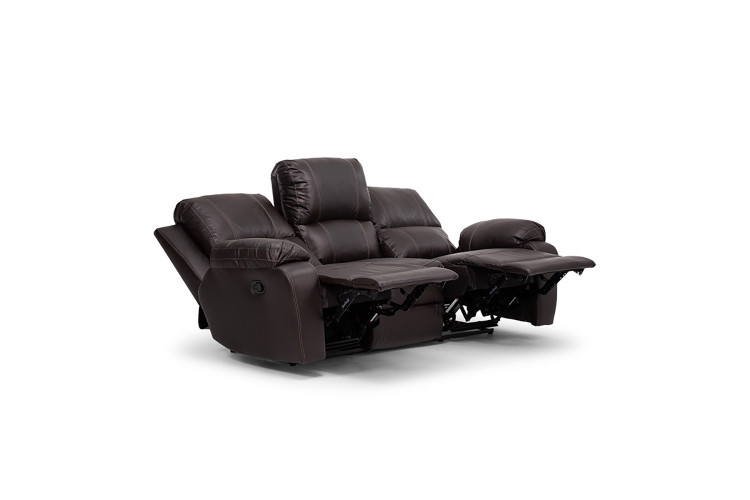Oxford Leather Cinema Recliner Set - Brown 3, 2 , 1 with console -