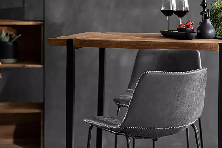 Lazera Bar Table + Halo Bar Chairs - Storm Grey -
