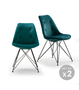 Enzo Dining Chair - Velvet Teal - Set of 2
