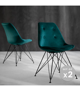 Enzo Dining Chair - Velvet Teal - Set of 2
