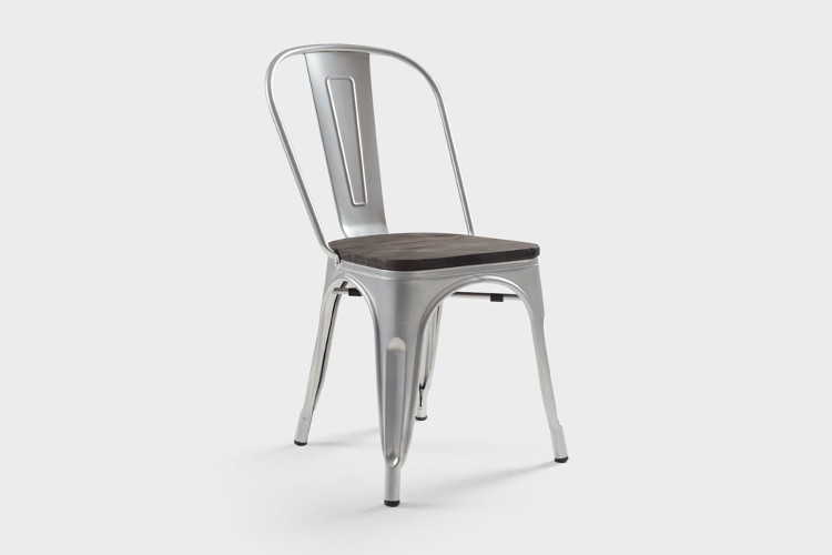 Oslo Metal Dining Chair - Bullet Silver -