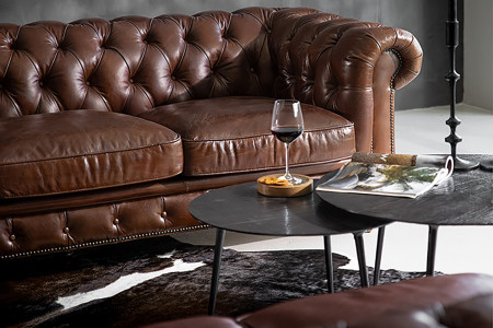 Jefferson Leather Lounge Suite - Vintage Brown -