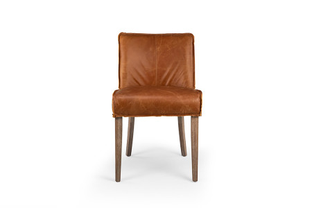 Tan Christian Leather Dining Chair | Dining Room Chairs -
