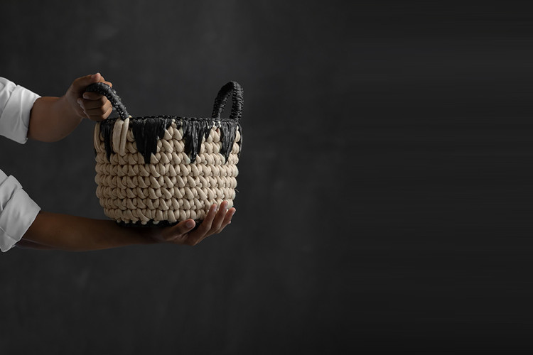 Kiman Basket - Small - Dark Grey & Natural | Baskets | Decorative Items | Decor | Cielo -