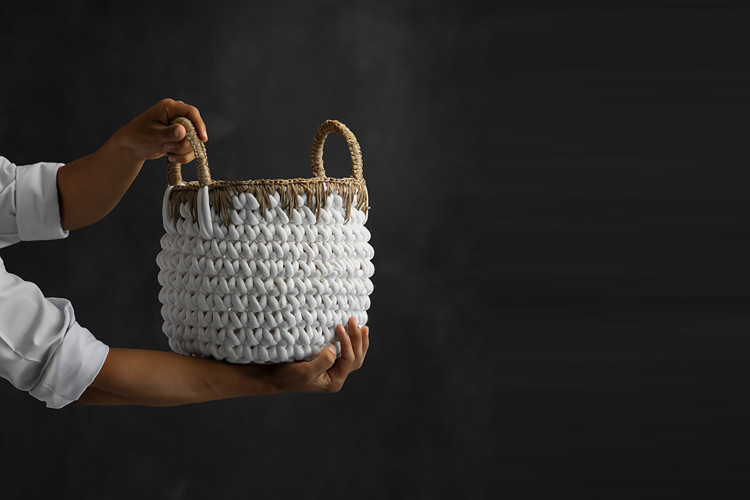 Kiman Basket - Small - White & Natural | Baskets | Decorative Items | Decor | Cielo -