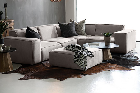 Jagger Modular - Corner Couch With Ottoman - Taupe
