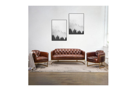 Heston Chesterfield Leather Couch Collection