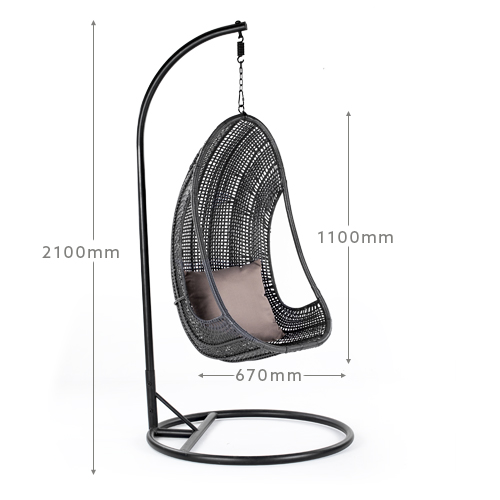 Atilla Hanging Chair Black Cielo