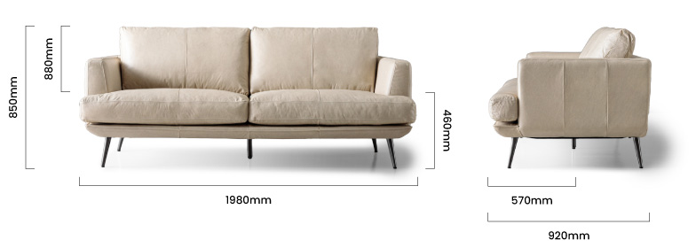 cielo_onyx_3_seater_leather_couch_ivory_dimensions